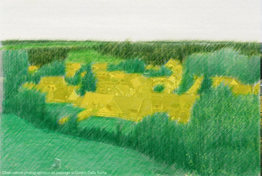 Proportions habitations, végétation, routes et chemins.